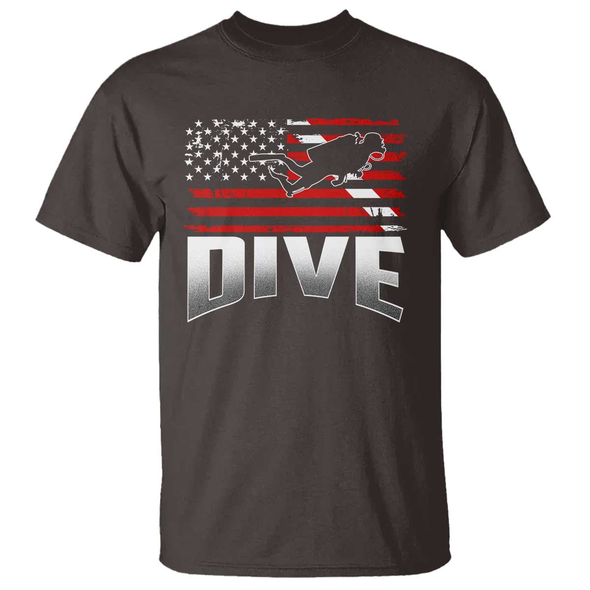 Scuba Diving T Shirt Diver Ocean American Flag - Wonder Print Shop