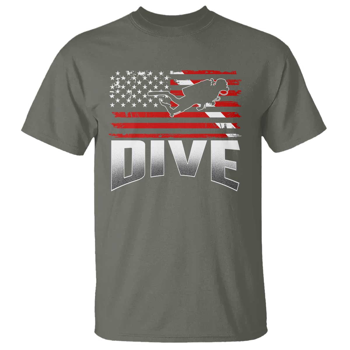 Scuba Diving T Shirt Diver Ocean American Flag - Wonder Print Shop