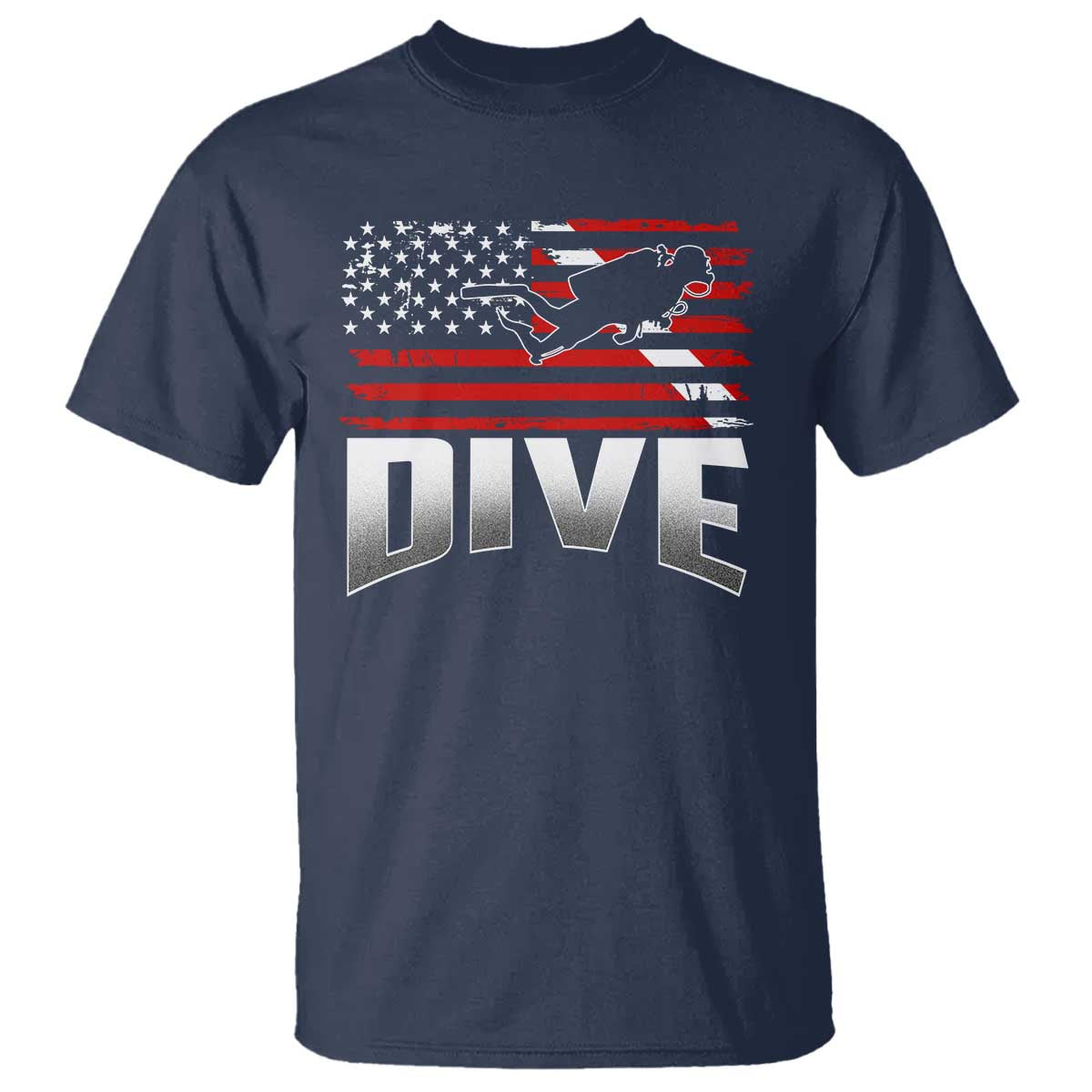 Scuba Diving T Shirt Diver Ocean American Flag - Wonder Print Shop