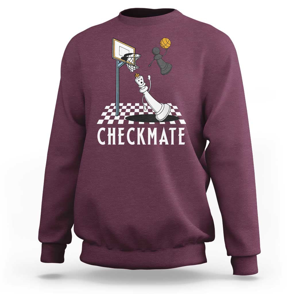 Funny Checkmate Chess Basketball Player Sweatshirt - Wonder Print Shop
