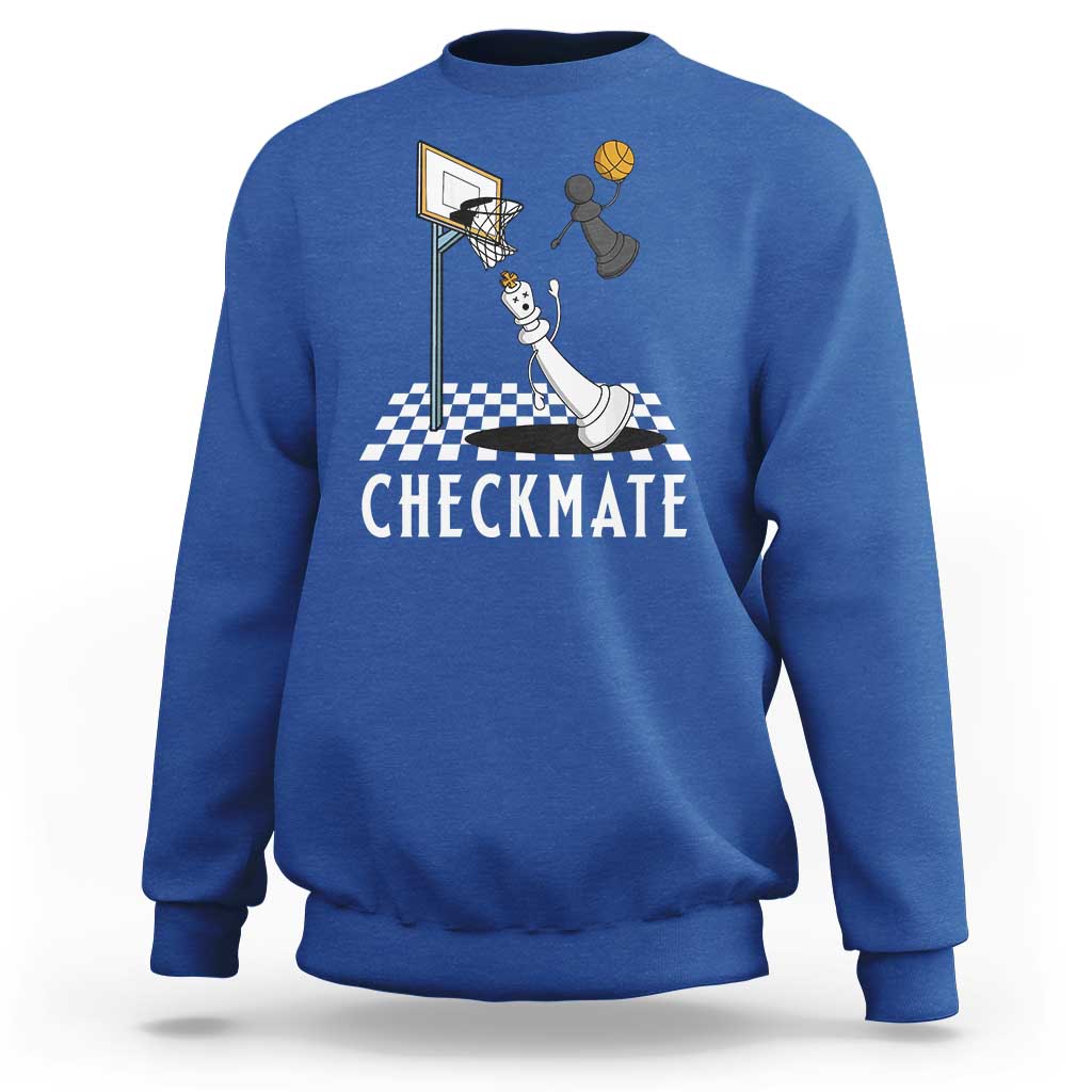 Funny Checkmate Chess Basketball Player Sweatshirt - Wonder Print Shop