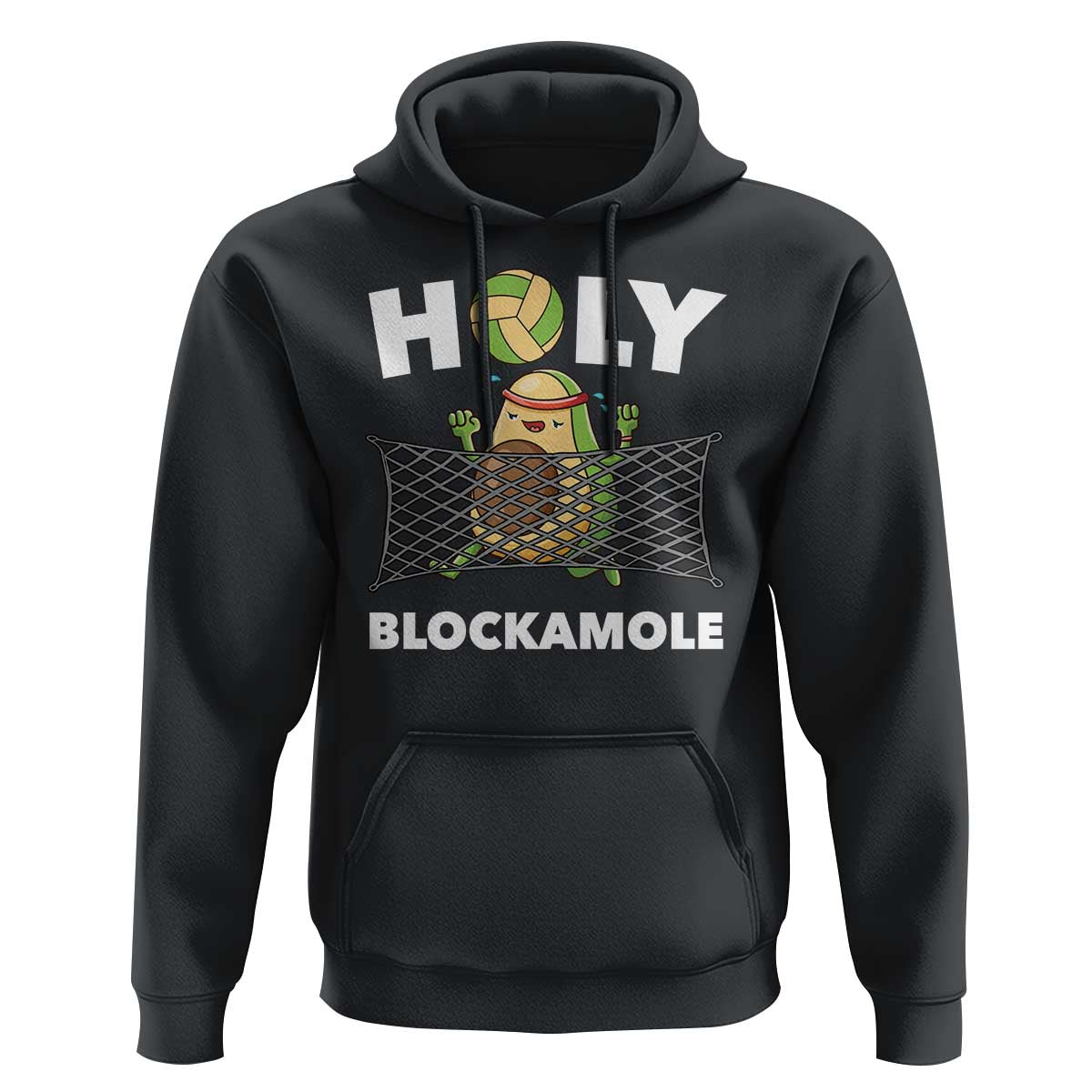 Funny Volleyball Hoodie Holy Blockamole Cute Avocado - Wonder Print Shop