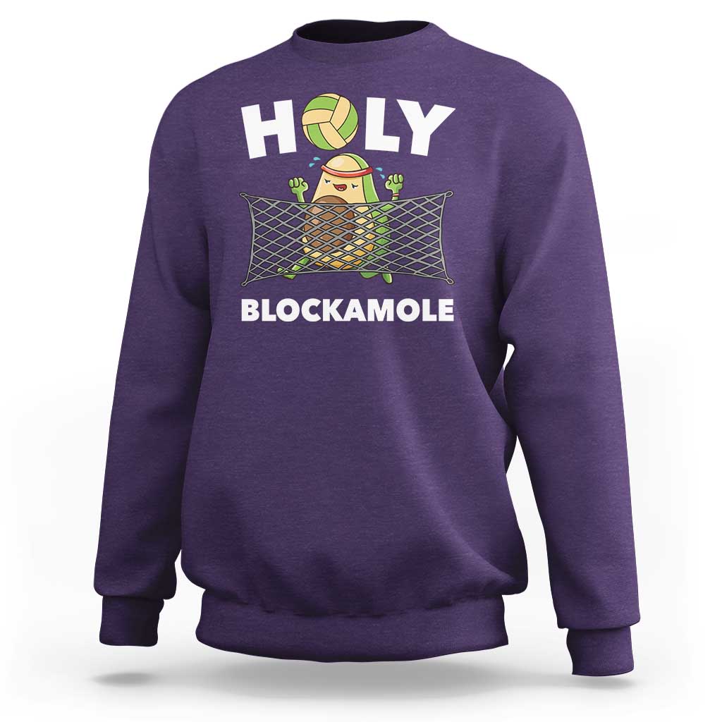 Funny Volleyball Sweatshirt Holy Blockamole Cute Avocado - Wonder Print Shop