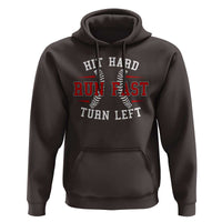 Baseball Hoodie Hit Hard Run Fast Turn Left - Wonder Print Shop