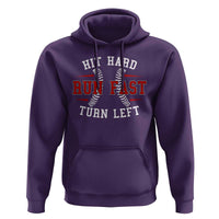 Baseball Hoodie Hit Hard Run Fast Turn Left - Wonder Print Shop