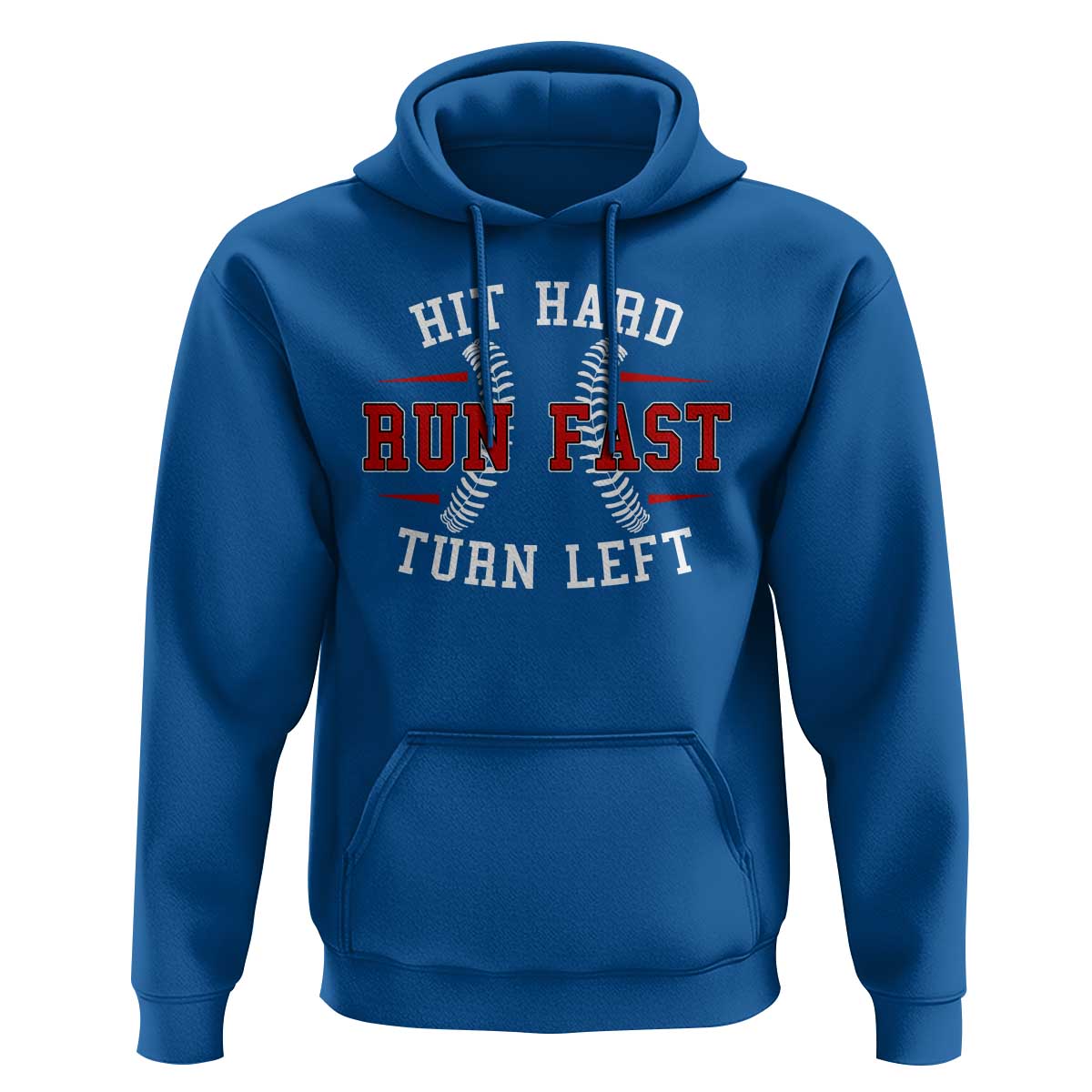 Baseball Hoodie Hit Hard Run Fast Turn Left - Wonder Print Shop