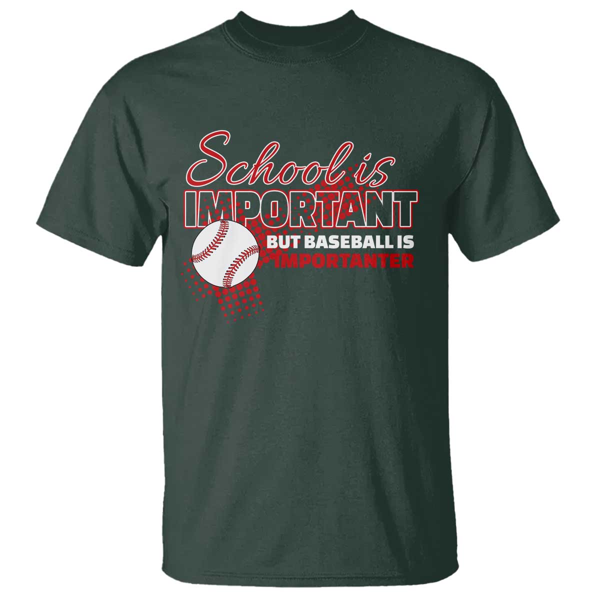 Funny School Is Important But Baseball Is Importanter T Shirt - Wonder Print Shop
