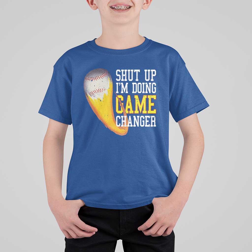 Funny Baseball T Shirt For Kid Shut Up I'm Doing Game Changer - Wonder Print Shop