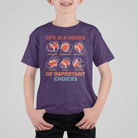 Funny Baseball T Shirt For Kid Life Is A Series Of Important Choices Types of Baseball Pitches - Wonder Print Shop
