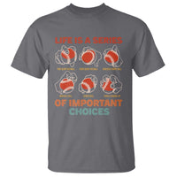 Funny Baseball T Shirt Life Is A Series Of Important Choices Types of Baseball Pitches - Wonder Print Shop