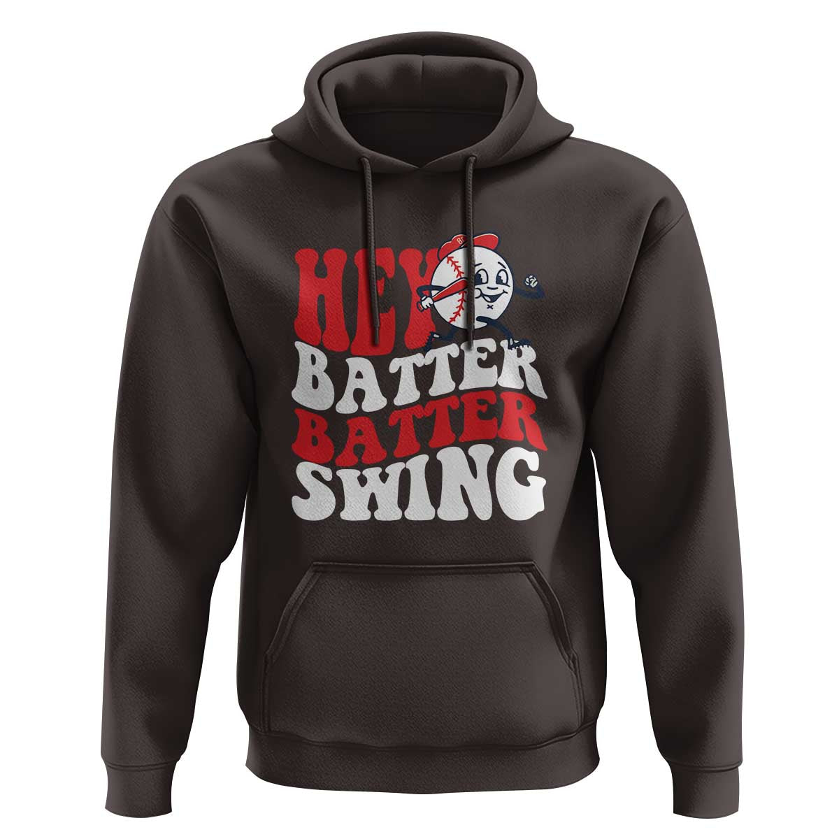 Funny Baseball Hoodie Hey Batter Swing Groovy - Wonder Print Shop