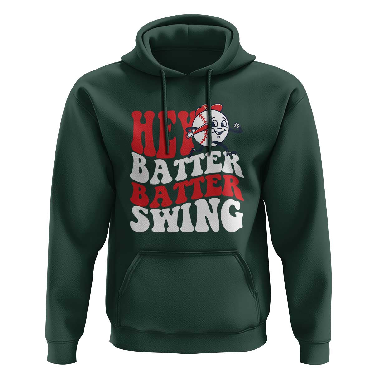 Funny Baseball Hoodie Hey Batter Swing Groovy - Wonder Print Shop