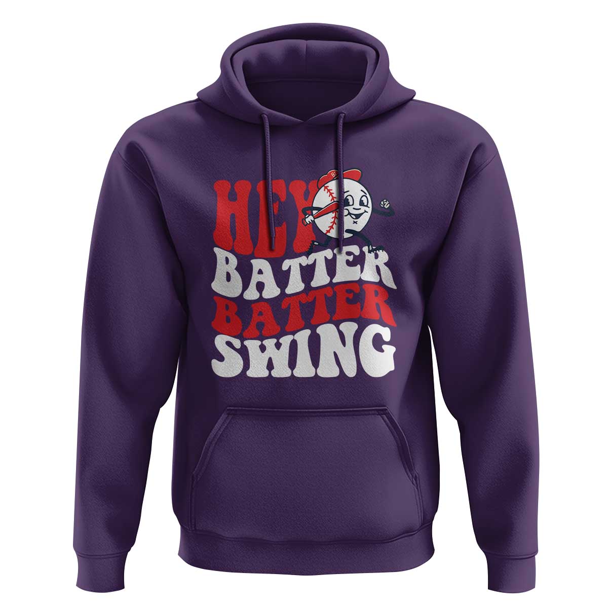 Funny Baseball Hoodie Hey Batter Swing Groovy - Wonder Print Shop