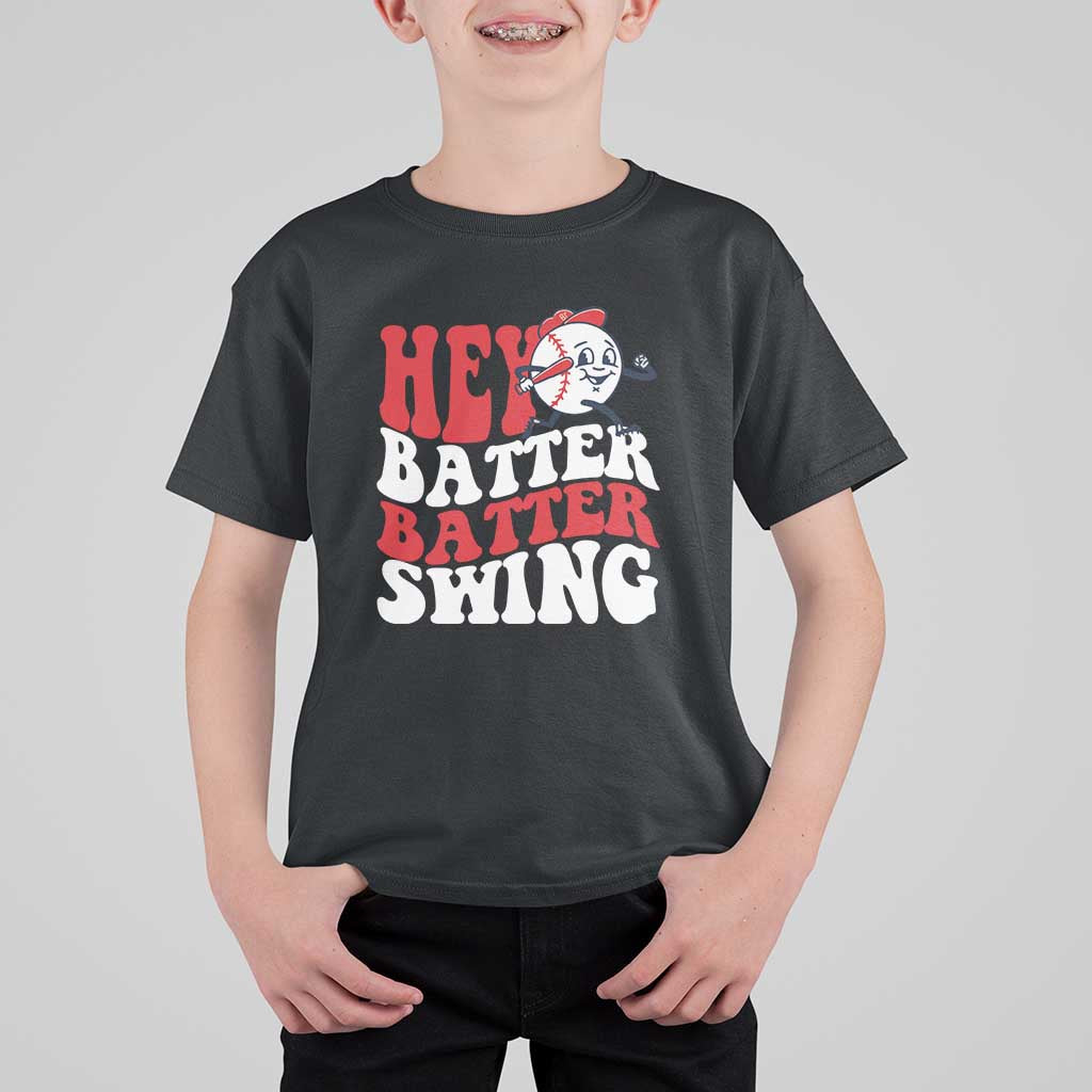 Funny Baseball T Shirt For Kid Hey Batter Swing Groovy - Wonder Print Shop