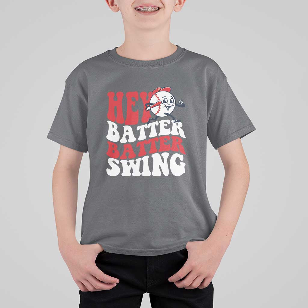Funny Baseball T Shirt For Kid Hey Batter Swing Groovy - Wonder Print Shop