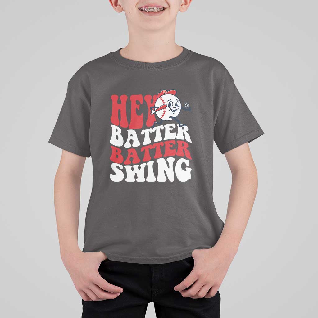 Funny Baseball T Shirt For Kid Hey Batter Swing Groovy - Wonder Print Shop