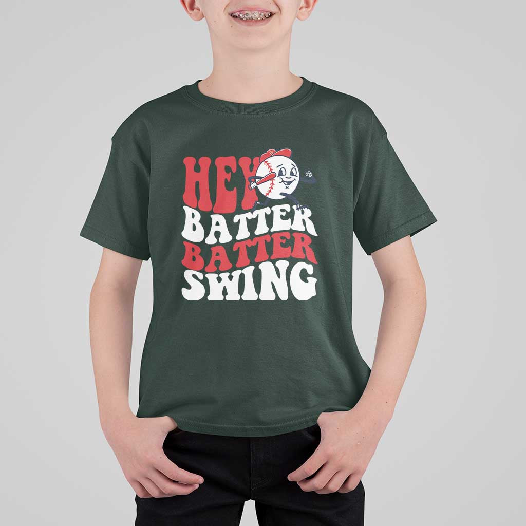 Funny Baseball T Shirt For Kid Hey Batter Swing Groovy - Wonder Print Shop