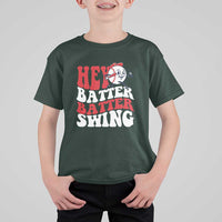 Funny Baseball T Shirt For Kid Hey Batter Swing Groovy - Wonder Print Shop
