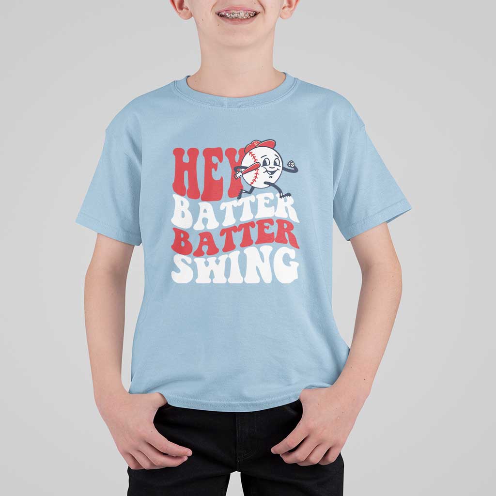 Funny Baseball T Shirt For Kid Hey Batter Swing Groovy - Wonder Print Shop