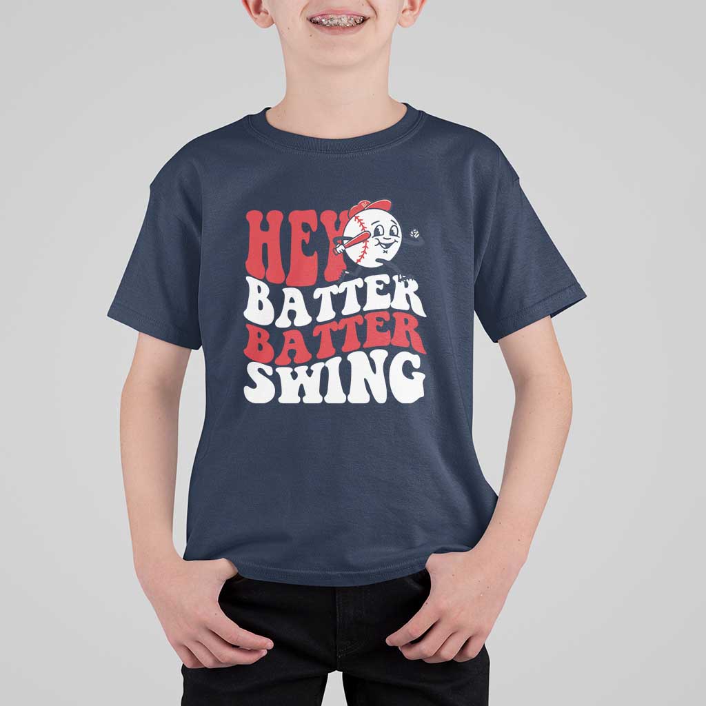 Funny Baseball T Shirt For Kid Hey Batter Swing Groovy - Wonder Print Shop