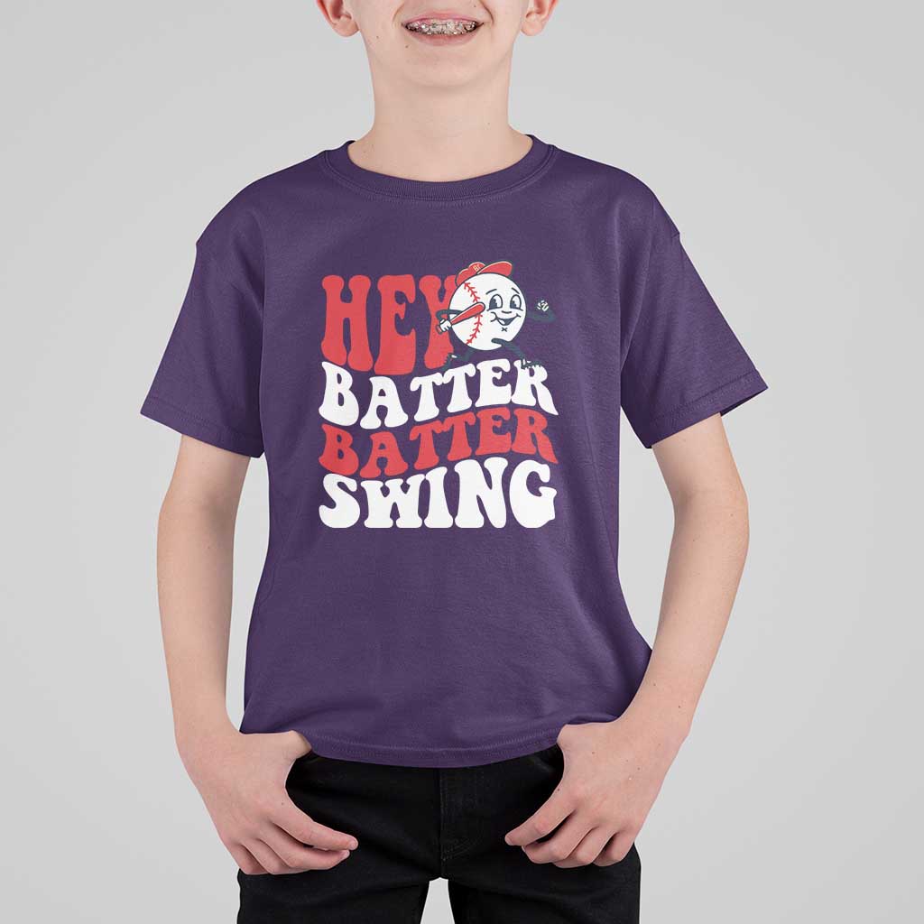 Funny Baseball T Shirt For Kid Hey Batter Swing Groovy - Wonder Print Shop