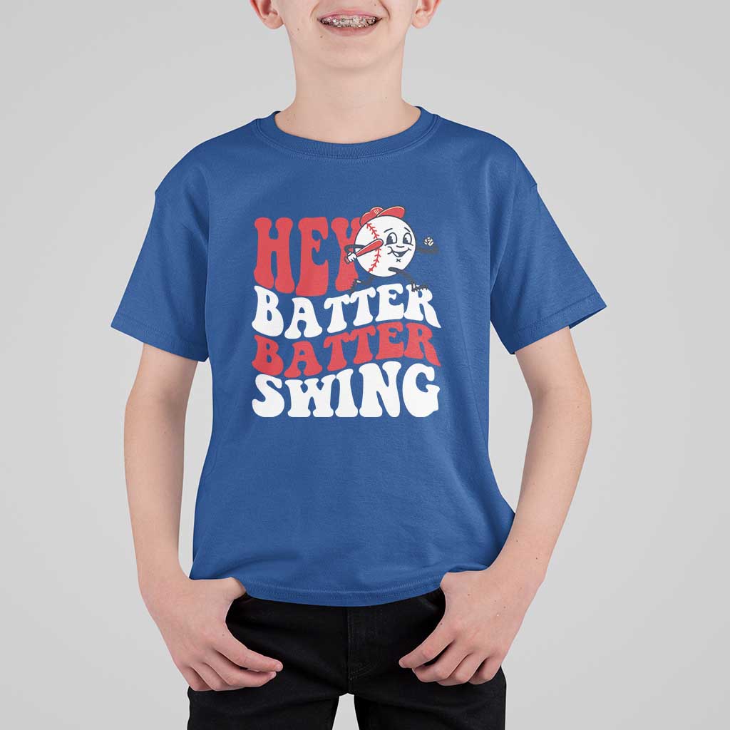 Funny Baseball T Shirt For Kid Hey Batter Swing Groovy - Wonder Print Shop