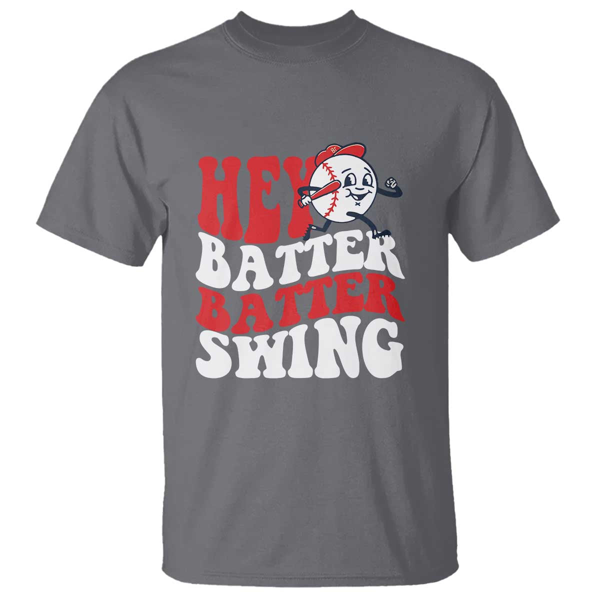 Funny Baseball T Shirt Hey Batter Swing Groovy - Wonder Print Shop