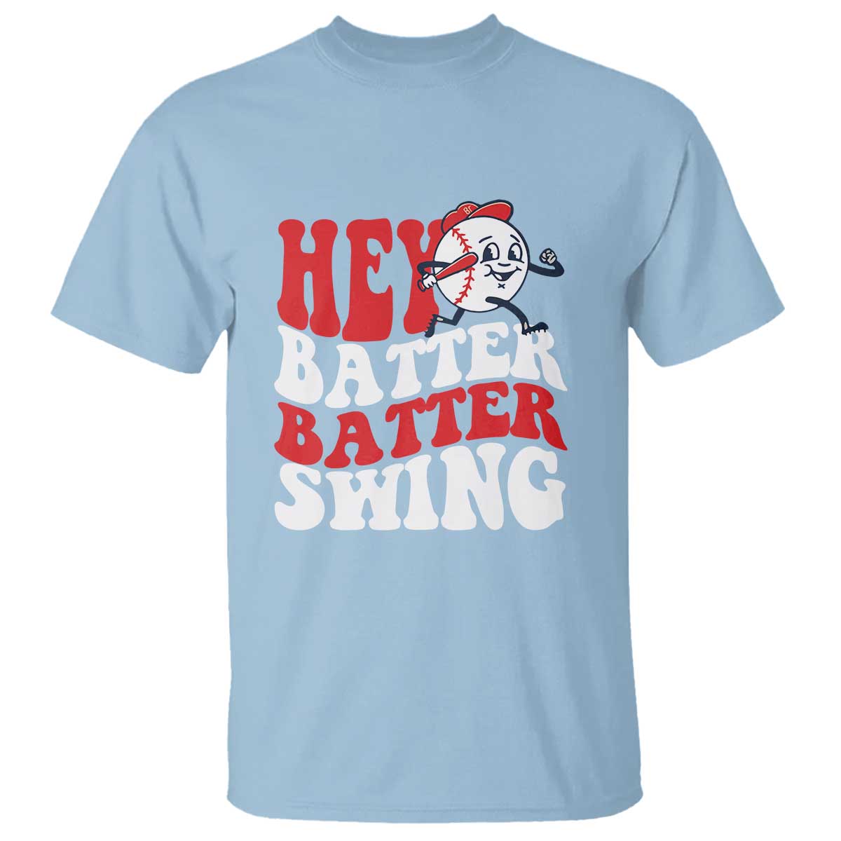 Funny Baseball T Shirt Hey Batter Swing Groovy - Wonder Print Shop