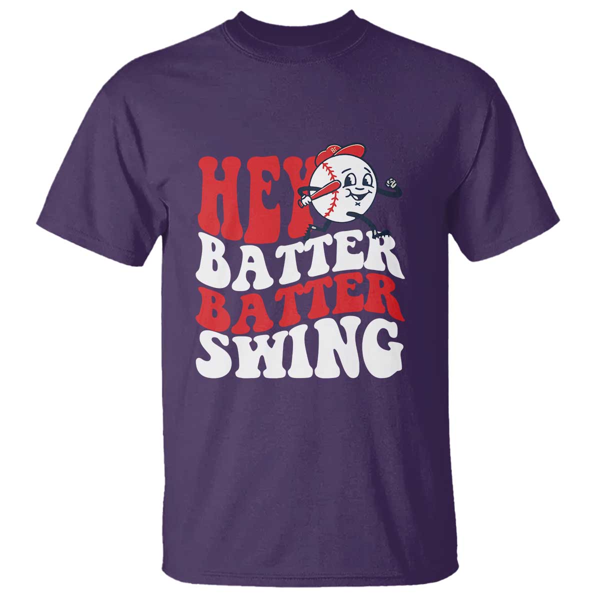Funny Baseball T Shirt Hey Batter Swing Groovy - Wonder Print Shop