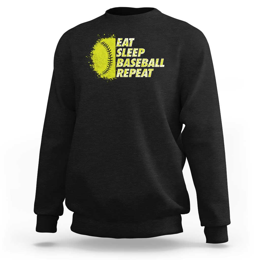 Eat Sleep Baseball Repeat Sweatshirt - Wonder Print Shop