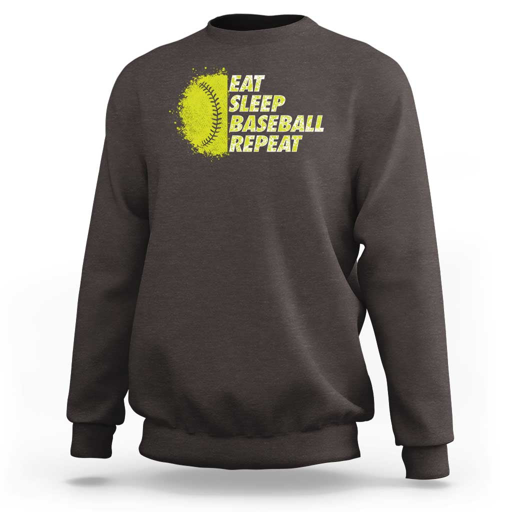 Eat Sleep Baseball Repeat Sweatshirt - Wonder Print Shop