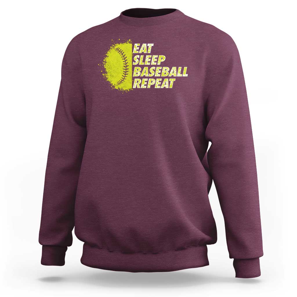 Eat Sleep Baseball Repeat Sweatshirt - Wonder Print Shop