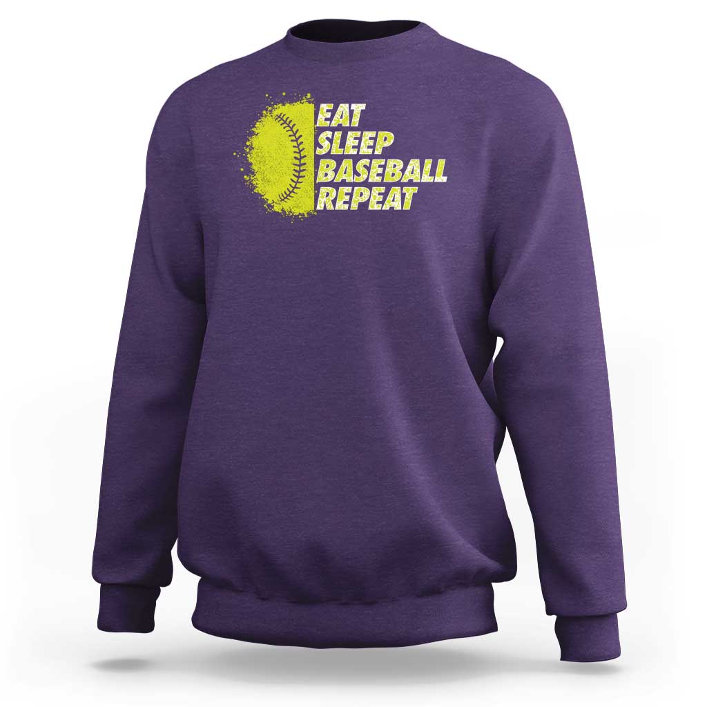 Eat Sleep Baseball Repeat Sweatshirt - Wonder Print Shop