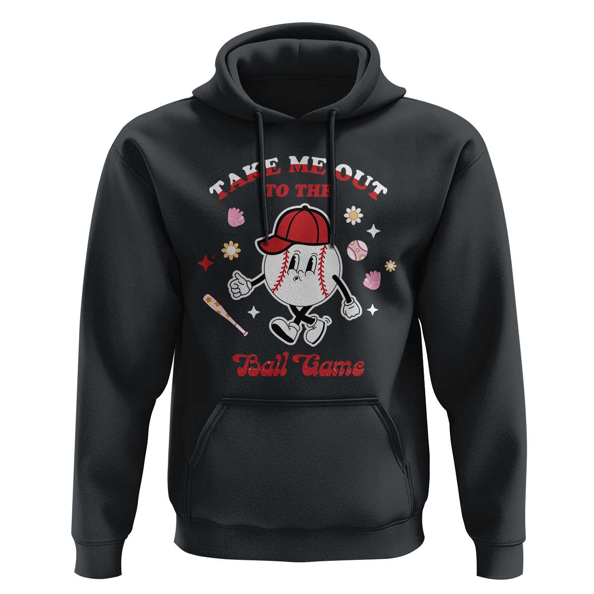 Funny Baseball Hoodie Take Me Out To The Ball Game Groovy - Wonder Print Shop