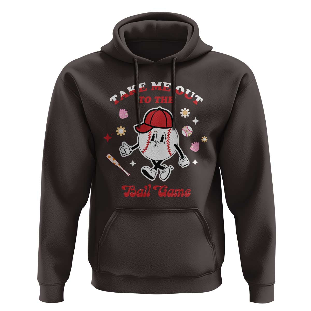 Funny Baseball Hoodie Take Me Out To The Ball Game Groovy - Wonder Print Shop