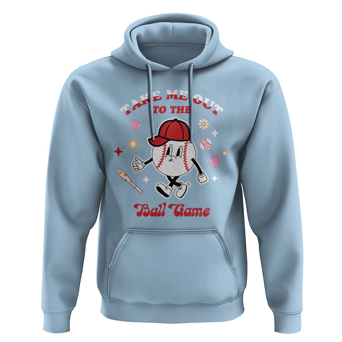 Funny Baseball Hoodie Take Me Out To The Ball Game Groovy - Wonder Print Shop