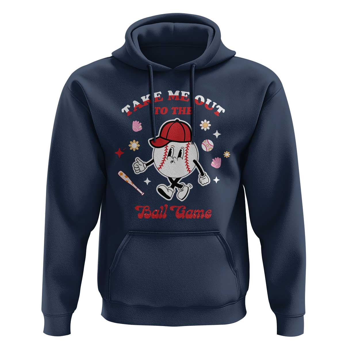 Funny Baseball Hoodie Take Me Out To The Ball Game Groovy - Wonder Print Shop