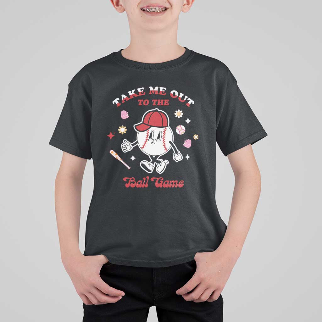 Funny Baseball T Shirt For Kid Take Me Out To The Ball Game Groovy - Wonder Print Shop