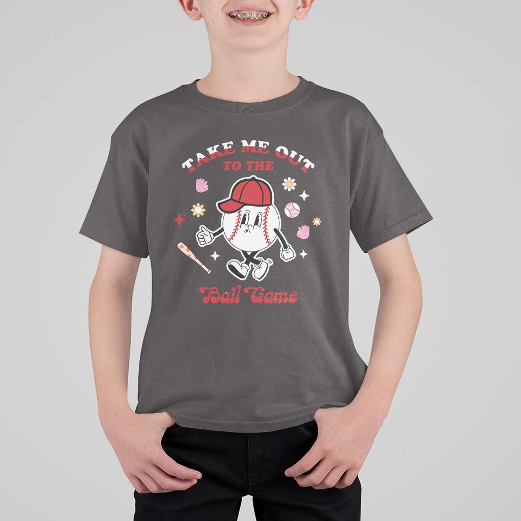 Funny Baseball T Shirt For Kid Take Me Out To The Ball Game Groovy - Wonder Print Shop