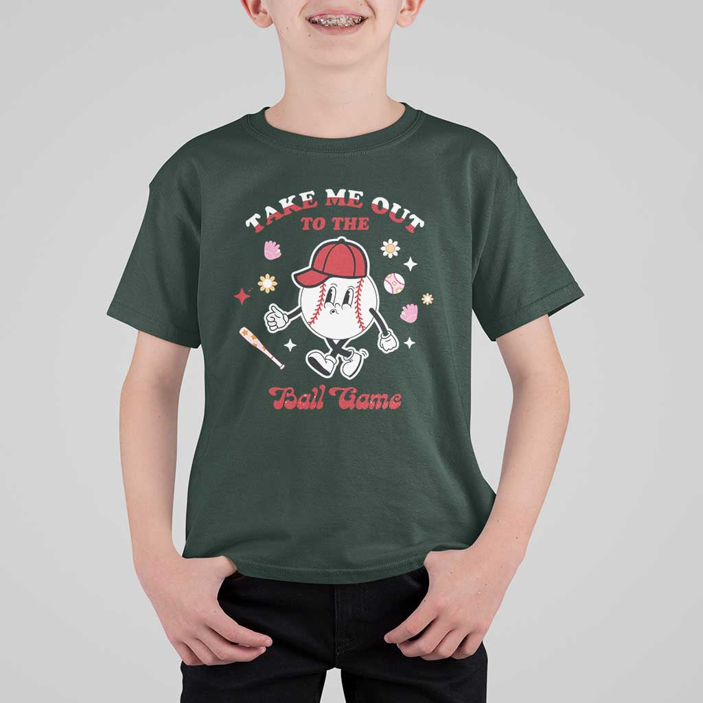 Funny Baseball T Shirt For Kid Take Me Out To The Ball Game Groovy - Wonder Print Shop