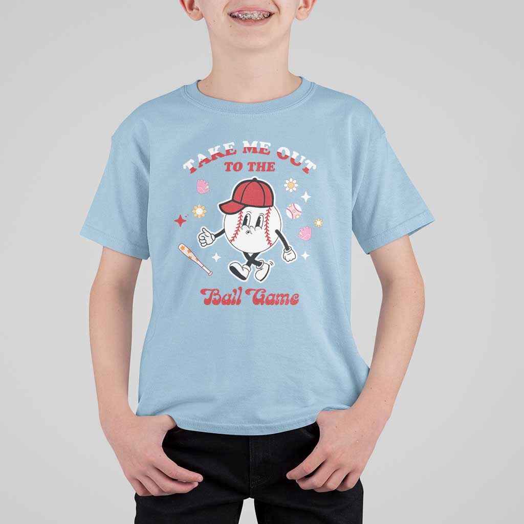 Funny Baseball T Shirt For Kid Take Me Out To The Ball Game Groovy - Wonder Print Shop