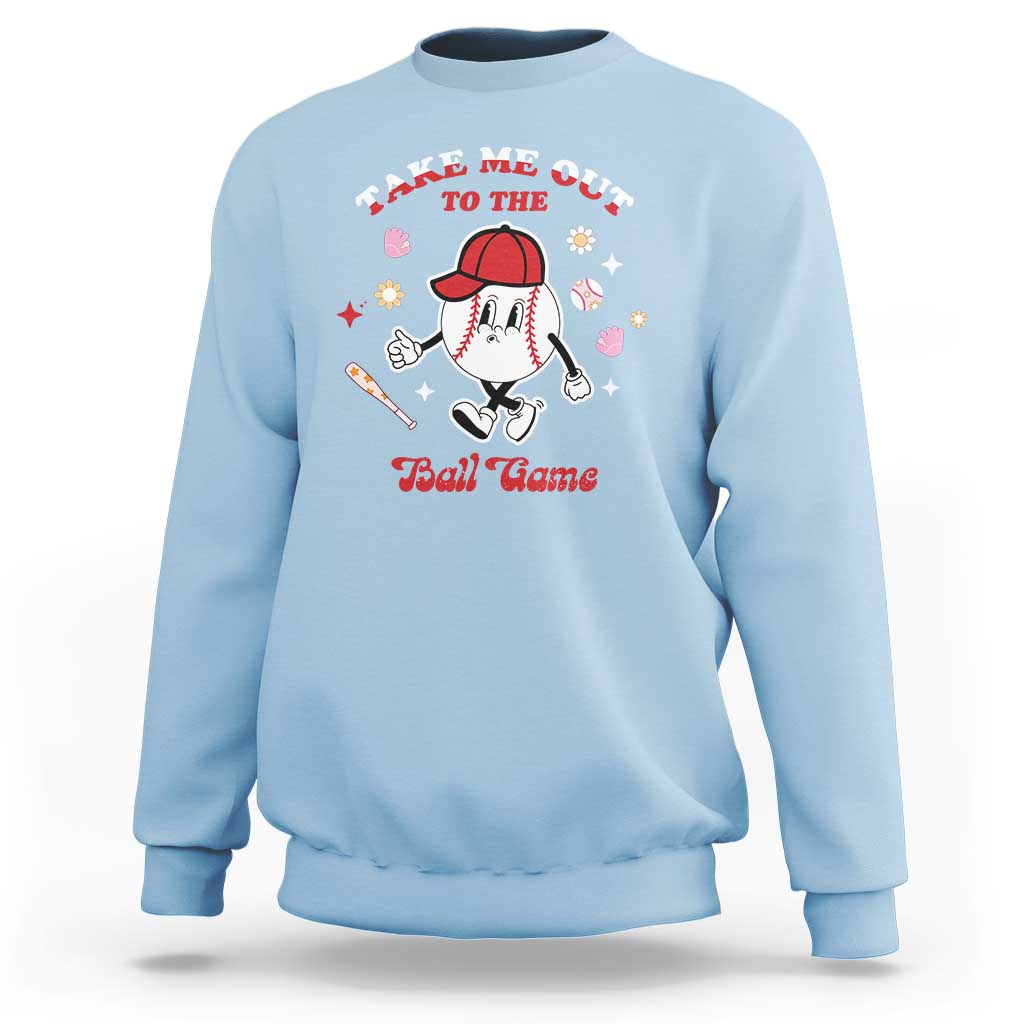 Funny Baseball Sweatshirt Take Me Out To The Ball Game Groovy - Wonder Print Shop