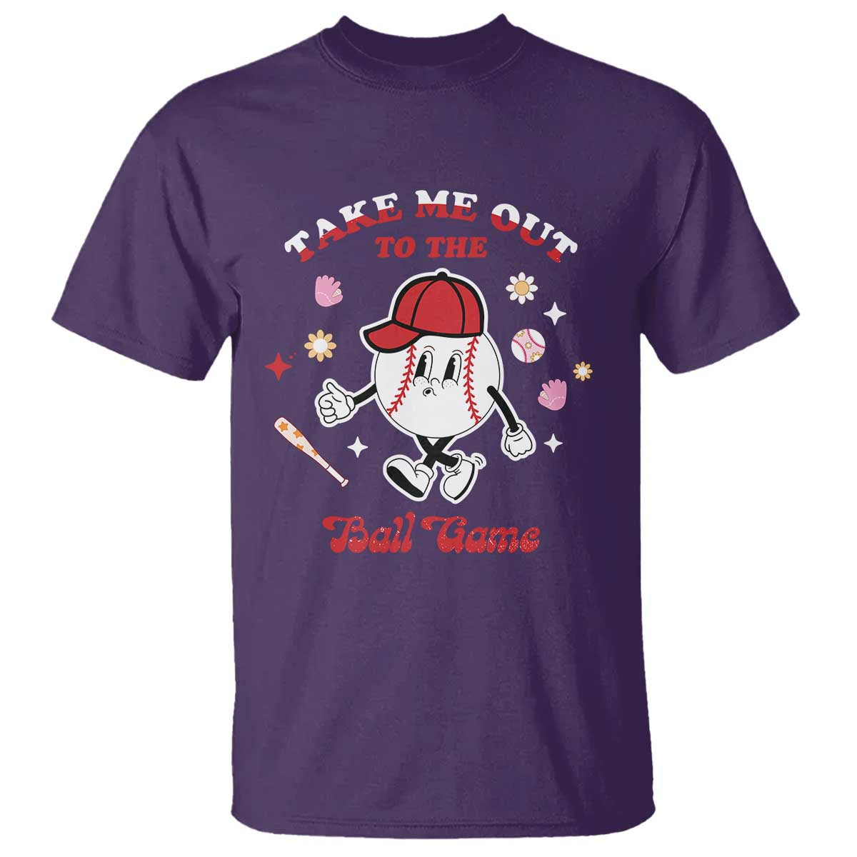 Funny Baseball T Shirt Take Me Out To The Ball Game Groovy - Wonder Print Shop