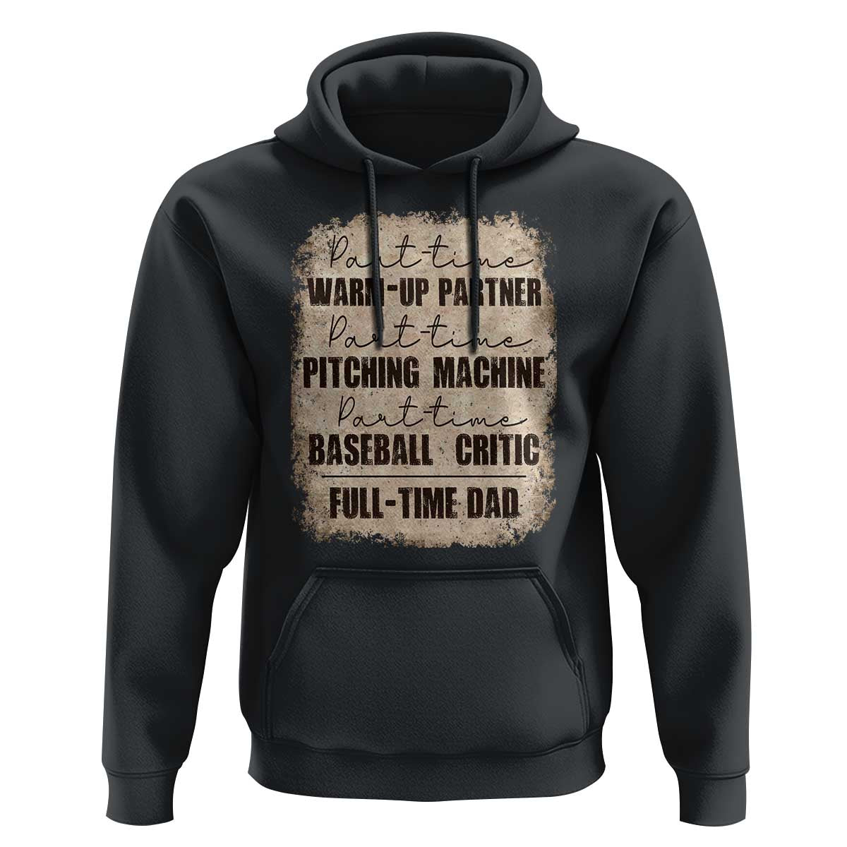 Funny Part Time Warm Up Partner Pitching Baseball Full Time Dad Hoodie - Wonder Print Shop
