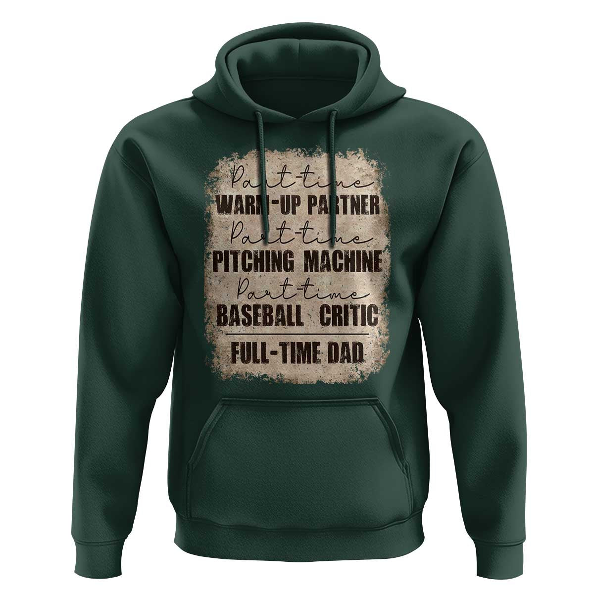 Funny Part Time Warm Up Partner Pitching Baseball Full Time Dad Hoodie - Wonder Print Shop