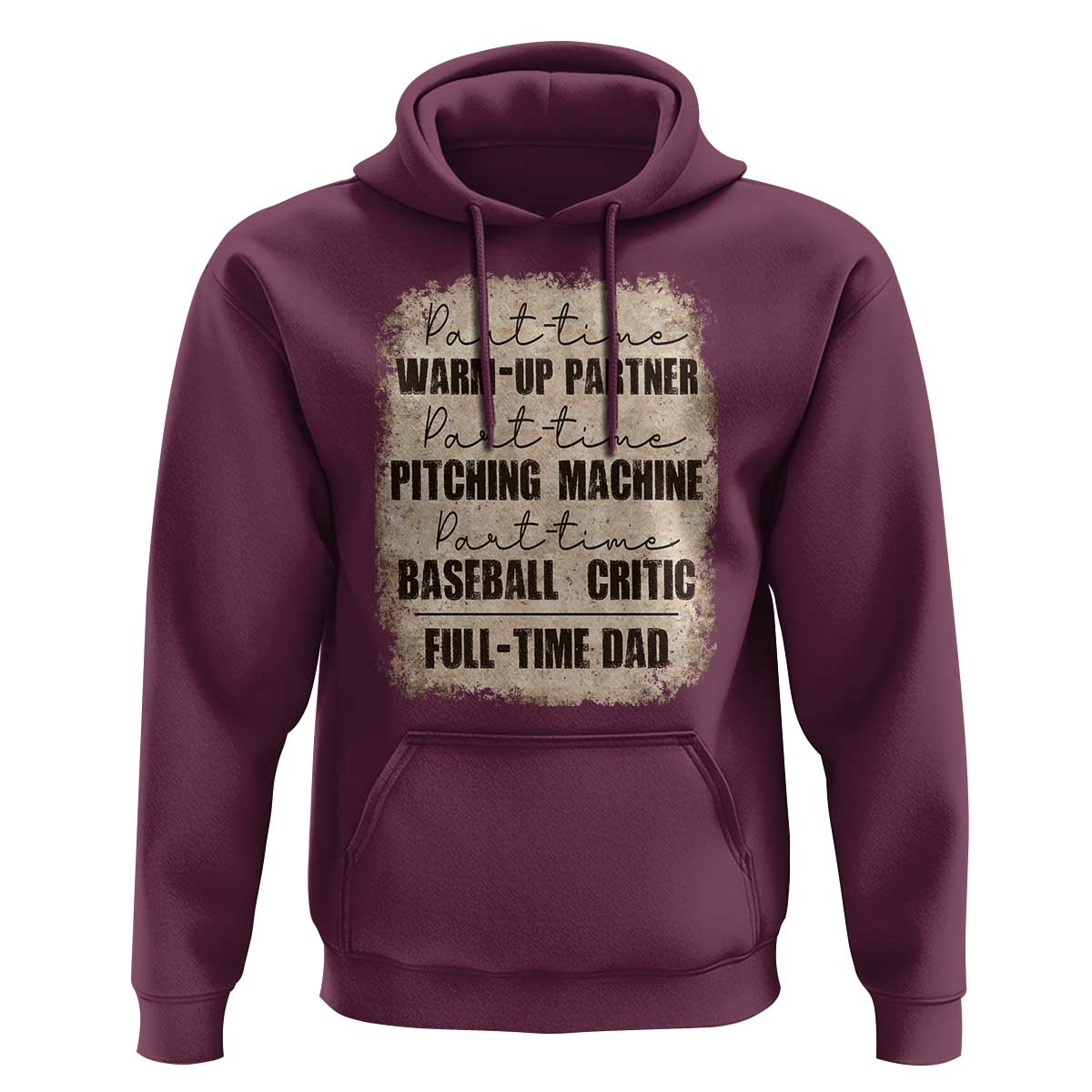 Funny Part Time Warm Up Partner Pitching Baseball Full Time Dad Hoodie - Wonder Print Shop