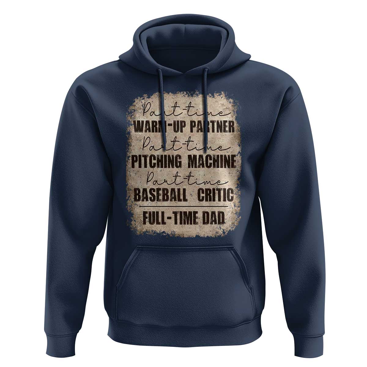 Funny Part Time Warm Up Partner Pitching Baseball Full Time Dad Hoodie - Wonder Print Shop