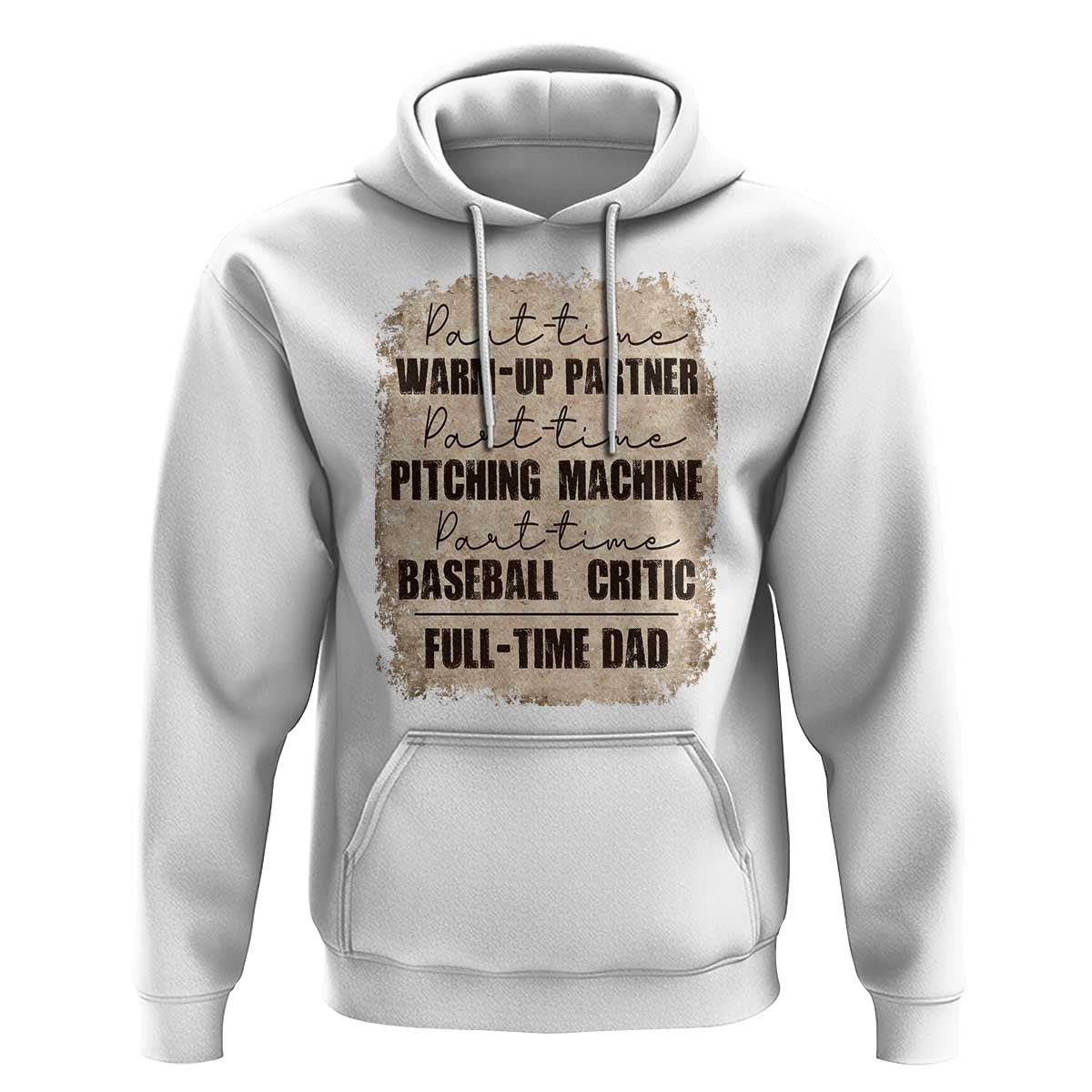 Funny Part Time Warm Up Partner Pitching Baseball Full Time Dad Hoodie - Wonder Print Shop