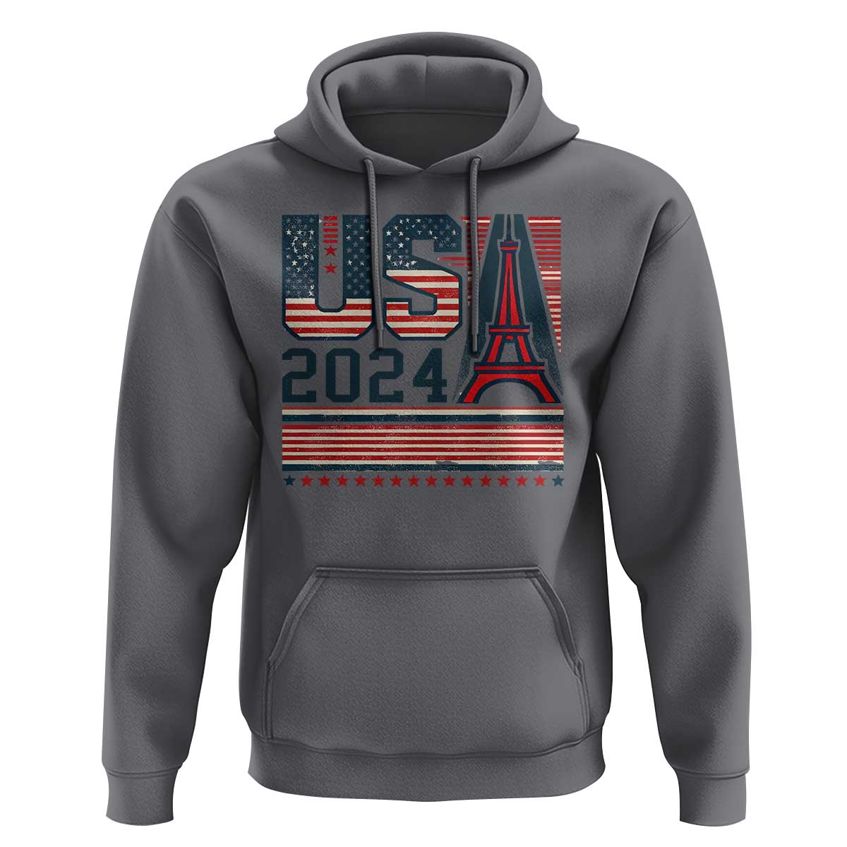 USA Eiffel Tower 2024 Hoodie Patriotic Sports Supporter Souvenir - Wonder Print Shop