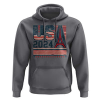 USA Eiffel Tower 2024 Hoodie Patriotic Sports Supporter Souvenir - Wonder Print Shop